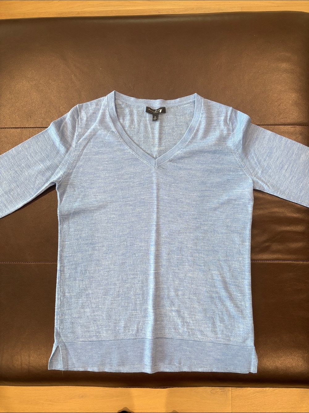Banana Republic Sky Blue V-Neck Merino Wool Sweater